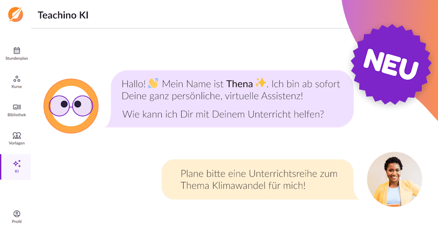 Thena die KI unterstützt eine Lehrkraft bei der Planung des Unterrichts