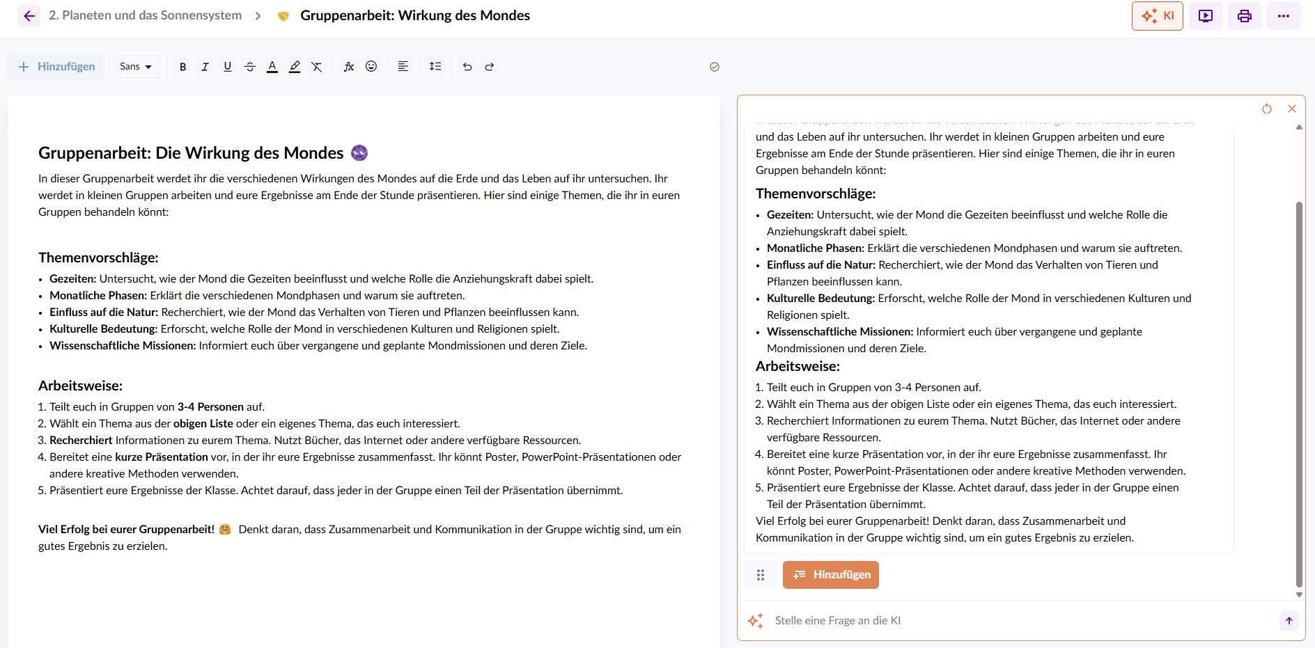 Gruppenarbeit mit Teachino erstellen