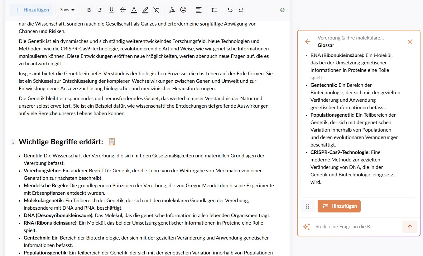 Differenzierung Biologie: Fachwort Glossar erstellen