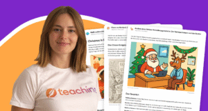 Kira erstellt weihnachtliche Unterrichtsmaterialien mit Teachino